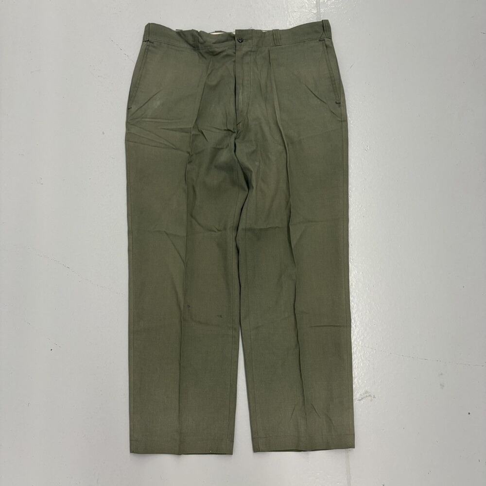 Vintage 60s Sears Green Sanforized Workwear Chinos 36x27